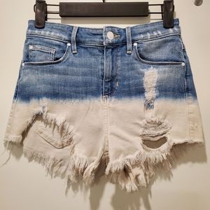 Guess Ombre High Rise Dip Dye Jean Shorts Size 25 Womens Distressed